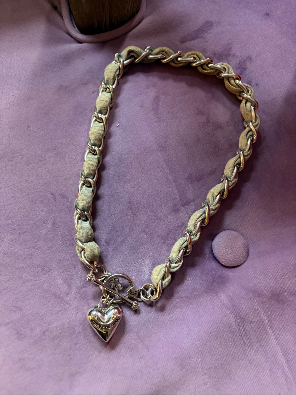 Juicy Couture puffed heart necklace